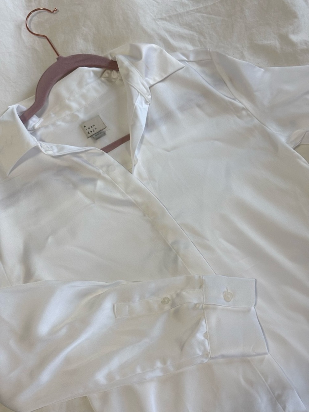 White Silky Button Up Top